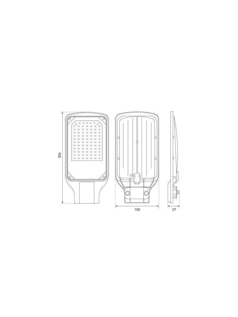 Светильник светодиодный SPP-504-0-50K-050 50Вт 5000К IP65 5000лм КСС Д DOB SMD 48мм уличный черн. Эра Б0062692