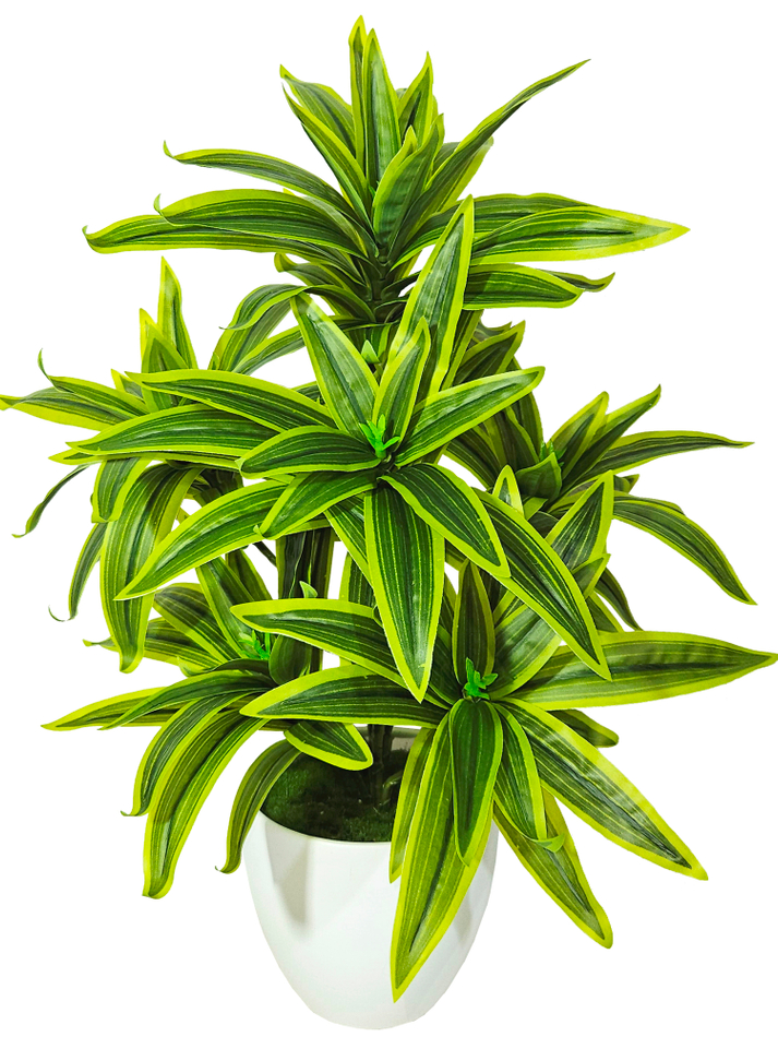 Искусственное растение Драцена Сюрприз желтая в кашпо