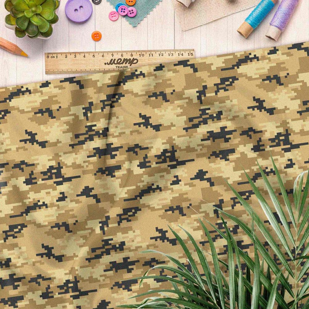 Ткань оксфорд 600 пиксельный хаки милитари