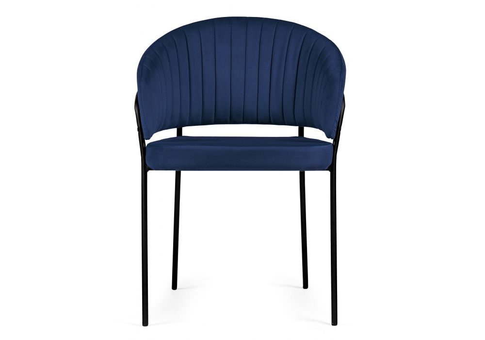 Стул на металлокаркасе Лео темно-синий / черный