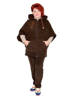 Толстовка-пончо из флиса, шоколадный