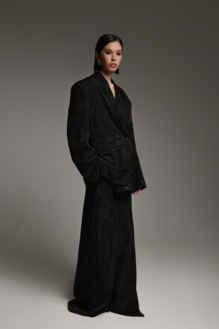 Брюки из жаккарда