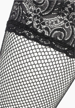 Чулки Le Frivole в мелкую сетку с кружевной резинкой черные L/XL