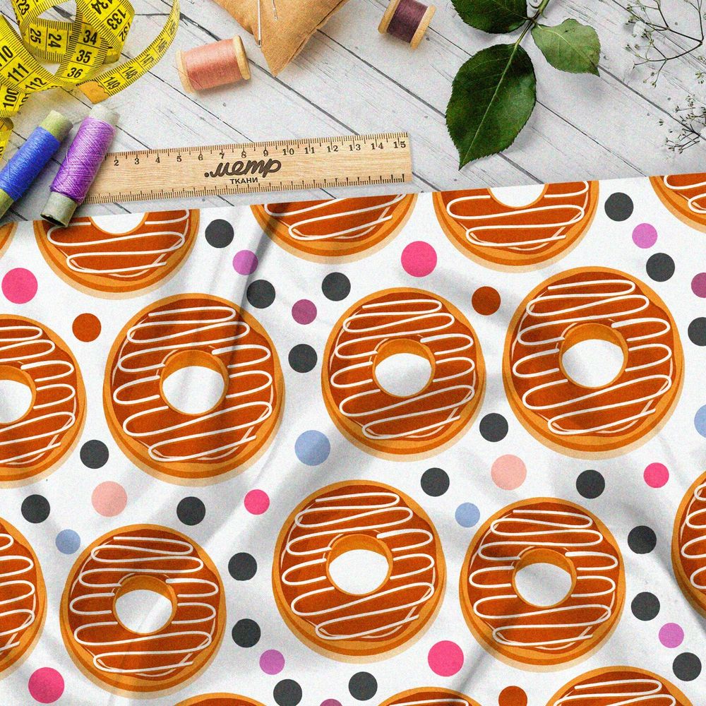 Ткань бифлекс свежие карамельные пончики