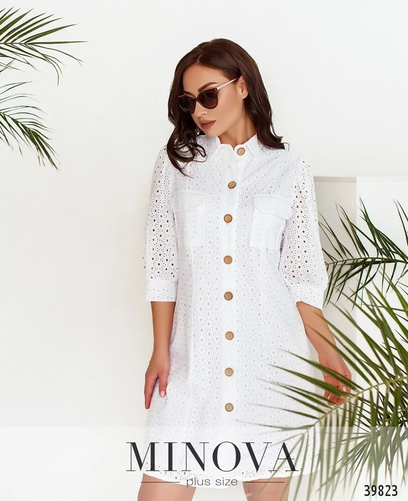 Платье 3147B-белый Minova