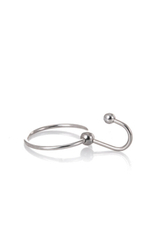 Кольцо на пенис с уретральным стоппером (Цвет: серебряный)