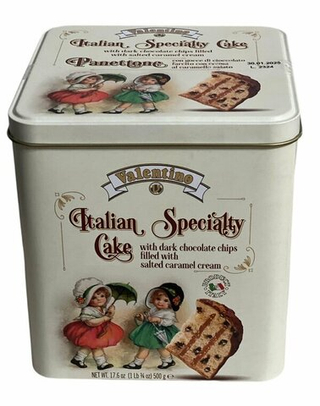 Кекс Panettone VALENTINO с кусочками шоколада и карамелью ж/б 500 гр