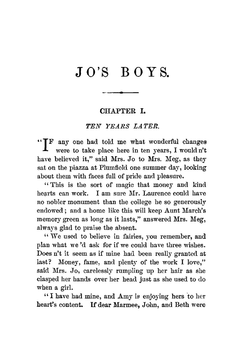 Jo's Boys And How They Turned Out. A Sequel To "little Men" | Alcott Louisa May