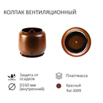 Комплект вентиляции: Вентиляционный выход изолированный D125/160 утепленный высота H=500 мм, проходной элемент PROF-35 для металлопрофиля кровельного профнастила 35мм, колпак вентиляционный D160 мм, красный