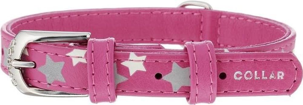 Ошейник &quot;CoLLaR GLAMOUR&quot; с узором &quot;Звёздочка&quot; (ширина 15мм, длина 27-36см) розовый