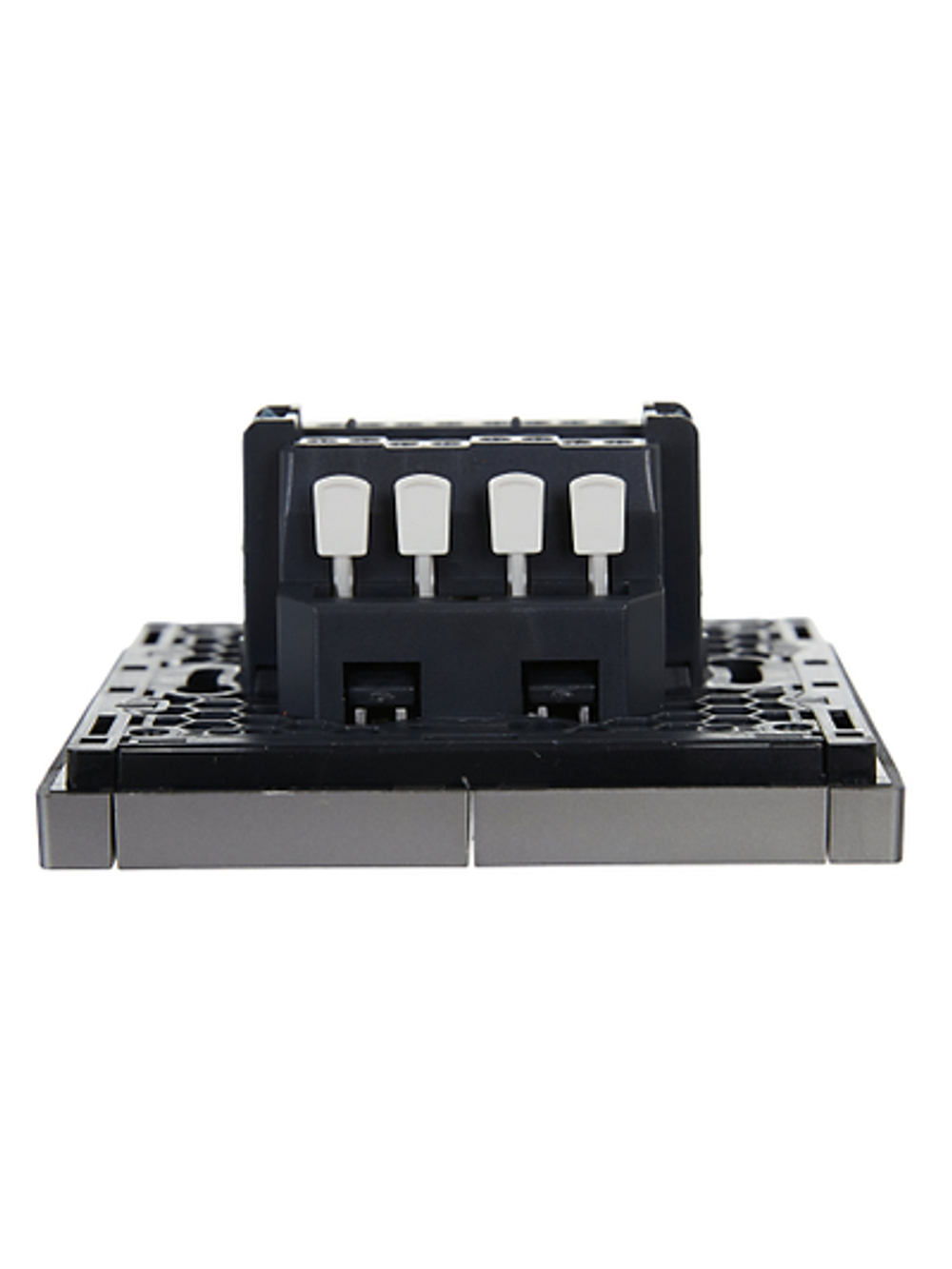 FORTE&PIANO Выключатель 2-клавишный проходной с индикацией 10А FP508 сталь IEK