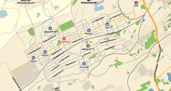 План - схема города Караганды большая на стену (150х190 см) 2025 год
