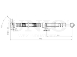 Шланг тормозной передний UNIO BRH-10035