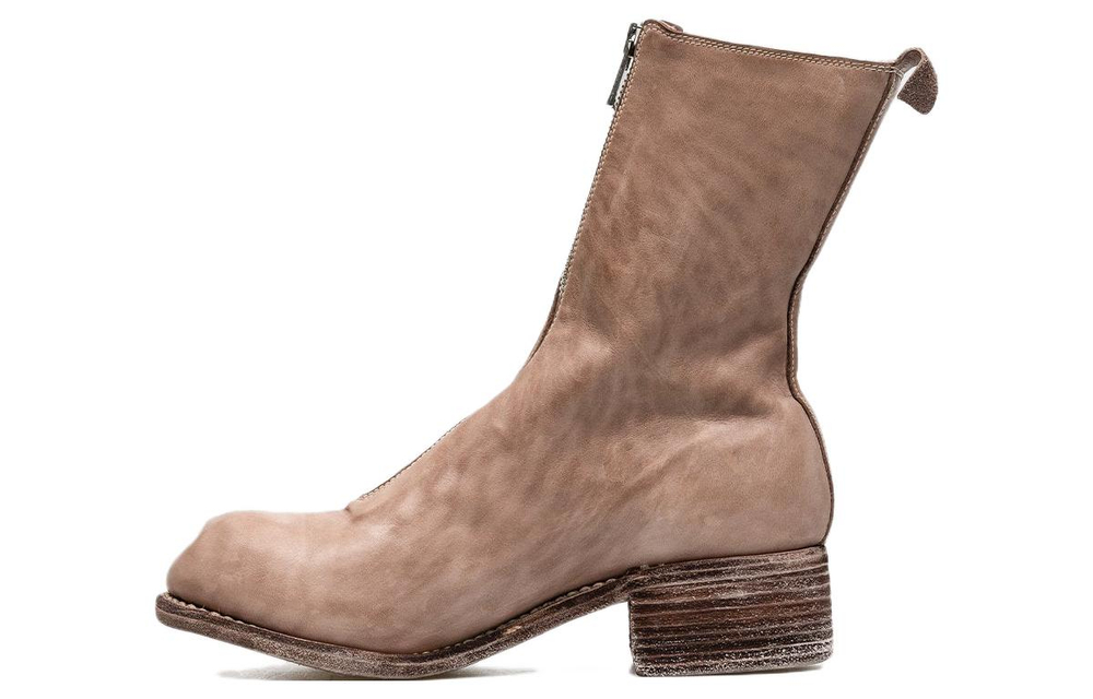 GUIDI Leather Ankle Boots Women"s Milk Tea