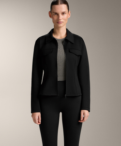 Oysho Куртка с эффектом неопрена в рубчик, черный