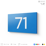 Табличка с номером 71 на дверь квартиры, для офиса, кабинета, аудитории, склада, голубая 120х70 мм, Айдентика Технолоджи