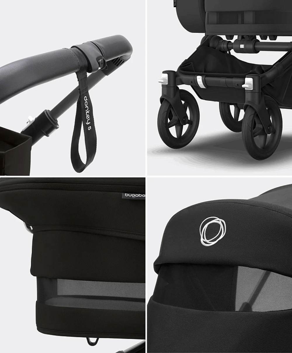 Коляска Bugaboo Donkey 5 Mono Complete 2 в 1 Black/Midnight Black-Midnight Black