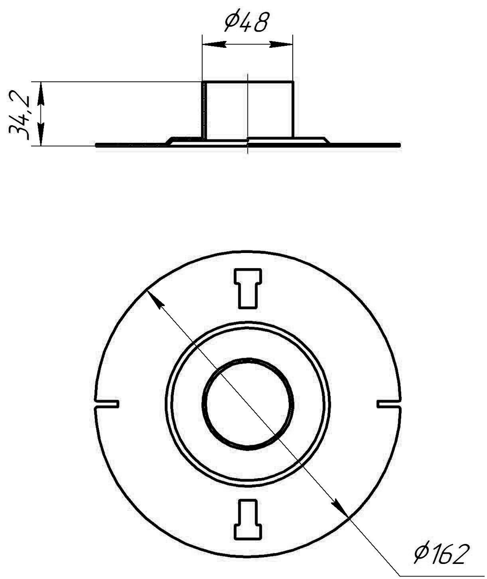 Насадка к скиммеру для подключения пылесоса - Ø162мм, Ø48мм, нержавеющая сталь AISI-304 - Runvil Pools, Россия