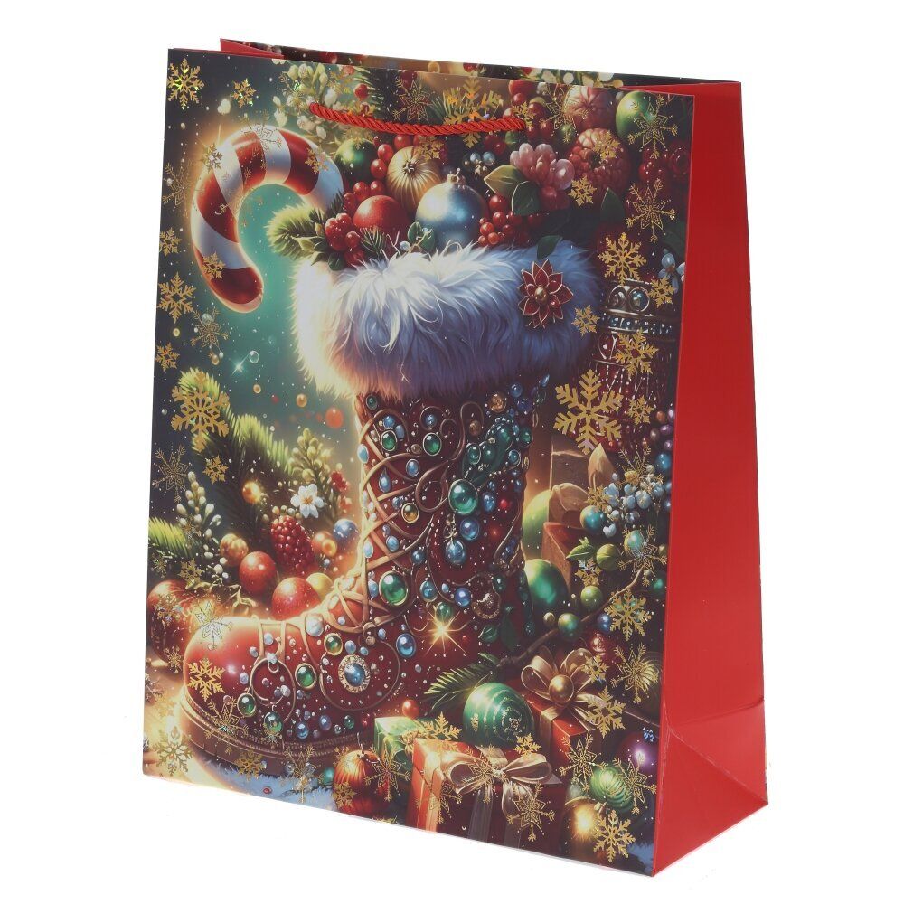 GAEM Пакет подарочный (бумага 210г/м2, блок 12шт), L26 W10 H32 см, 4в.