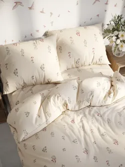 Простынь на резинке перкаль Сказка "Гербарий Эко" 160x200 см