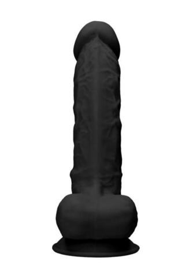 Черный фаллоимитатор Realistic Cock With Scrotum - 22,8 см. (Цвет: черный)