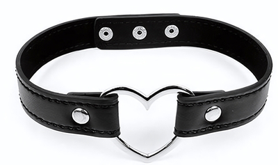 Черный ошейник с сердечком (Цвет: черный)