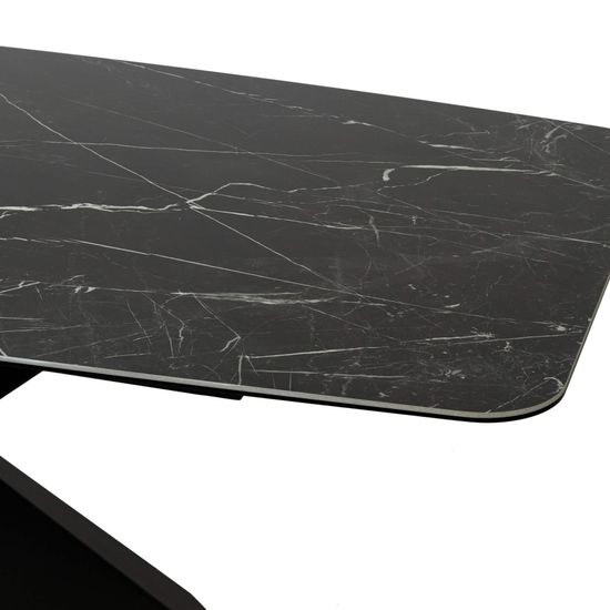 Обеденный стол Reagan 200х100 ножки сталь, столешница керамика черный