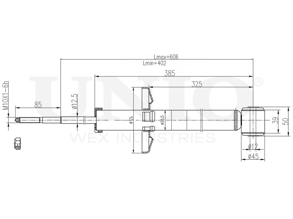 Амортизатор газовый задней подвески UNIO SAB-10417