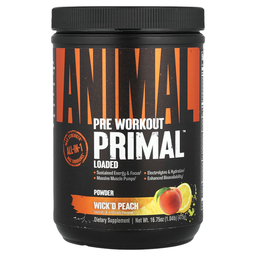 Animal, Порошок Primal ™ перед тренировкой, персиковый, 475 г (1,04 фунта)
