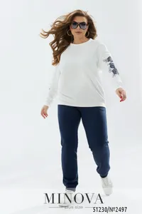 Костюм 2497-молочный-синий Minova
