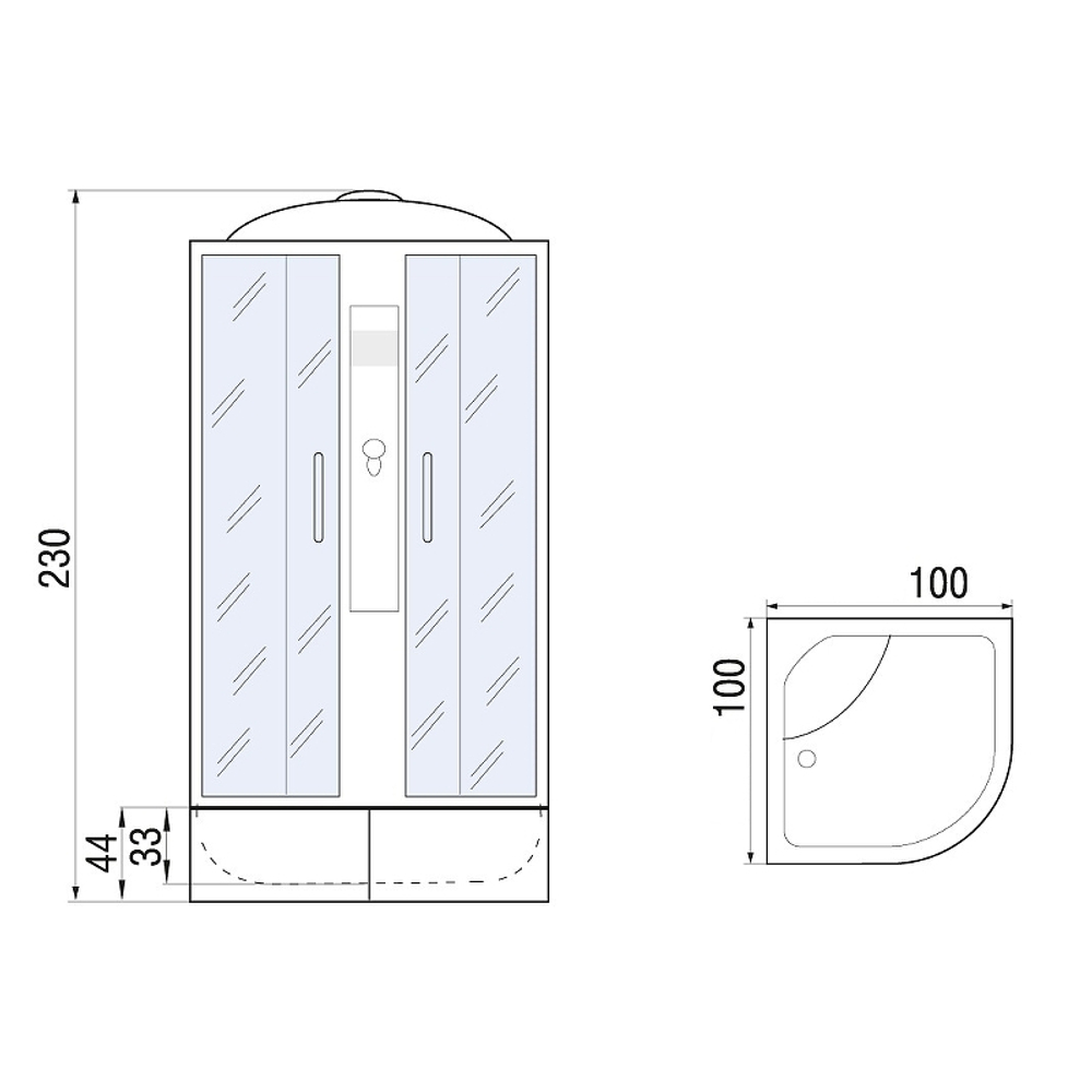 Душевая кабина River Desna XL 100x100 MT 10000006149 с поддоном