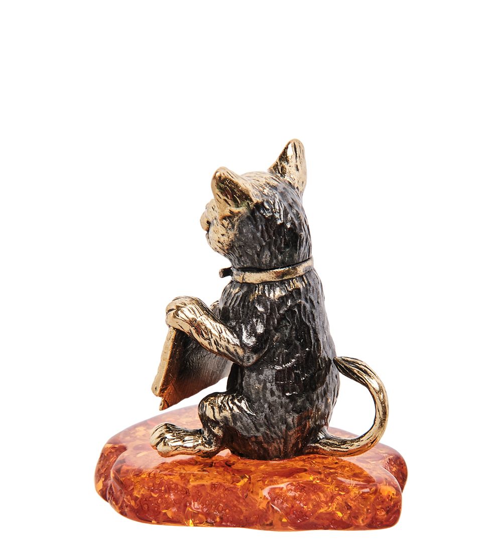 AM-3141 Фигурка «Я кошка» (латунь, янтарь)
