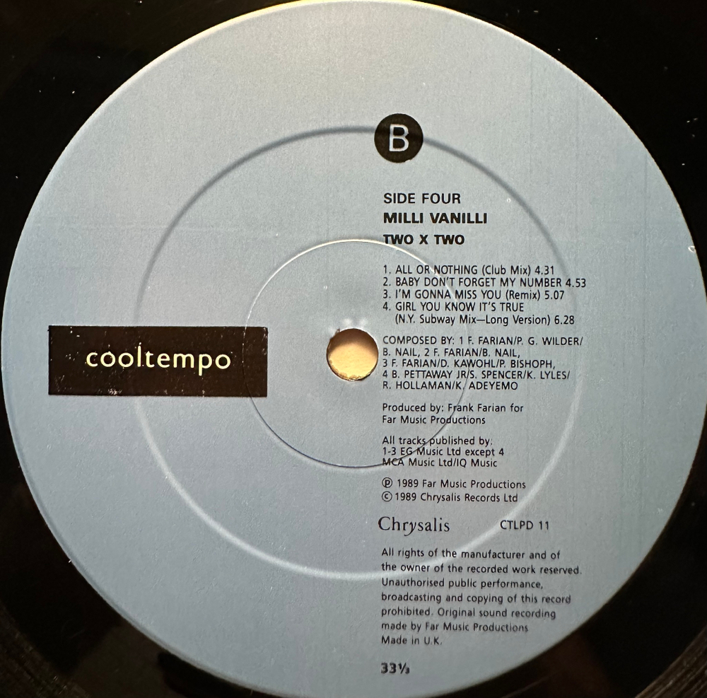 Milli Vanilli - 2 x 2 (Англия 1989г.) 2LP