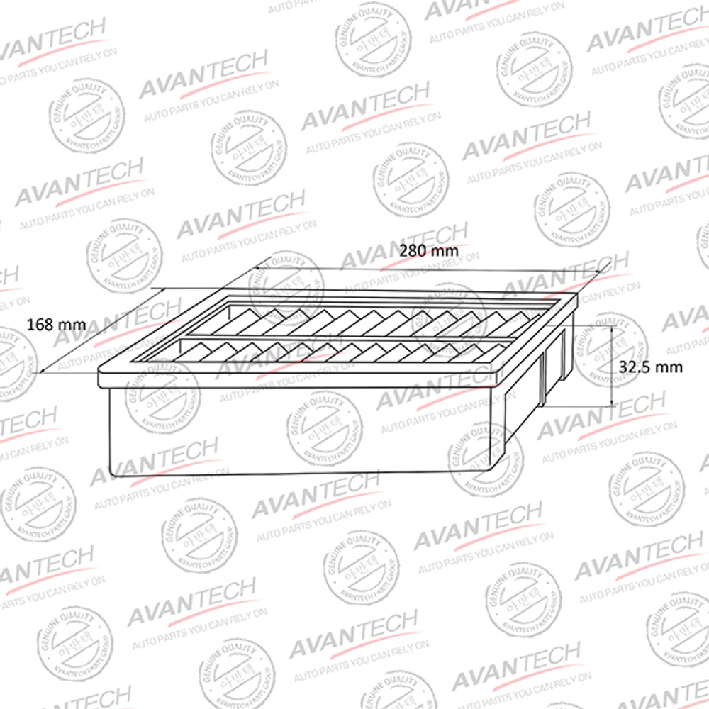 Фильтр воздушный Avantech (с пропиткой) AF0229W