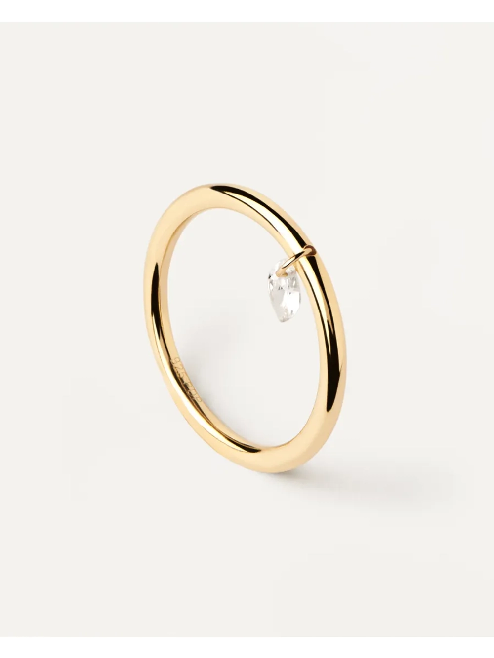 Кольцо женское PDPaola Rain Solitary серебро 925 пробы покрытое золотом 750 пробы AN01-966