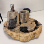 Набор из окаменелого дерева 4 предм Fossil Set NF-63072 поднос 30см*33см