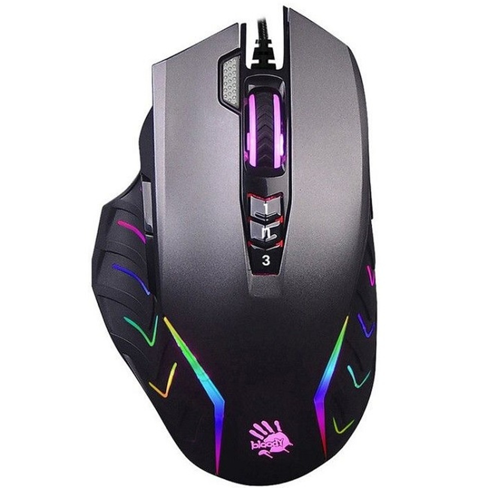 Мышь A4Tech Bloody J95S, разрешение 8000 dpi, посдсветка RGB, USB, серый