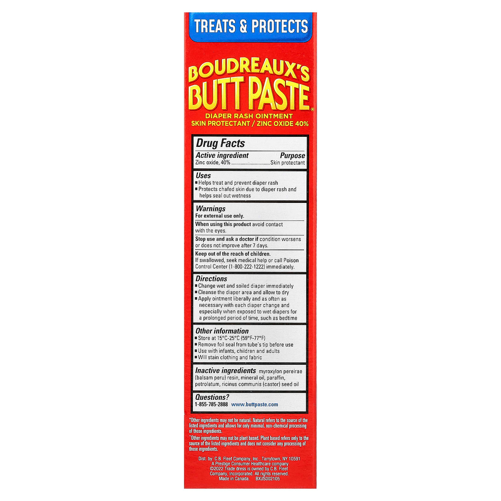 Boudreaux's Butt Paste, мазь от опрелостей, 113 г (4 унции)
