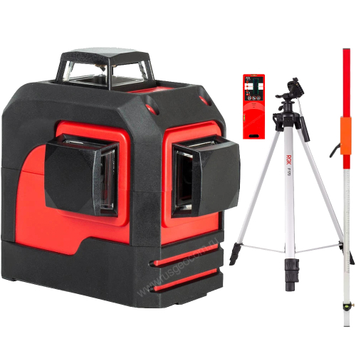 Комплект: лазерный уровень RGK PR-3M + штатив, рейка, приемник