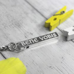 Серебряный брелок брусок с гравировкой на заказ