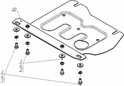 Защита стальная 2 мм РК Infiniti FX35\FX37 Motodor.78002