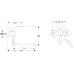 Смеситель для ванны, РМС, с картриджем, хром, SL86-006