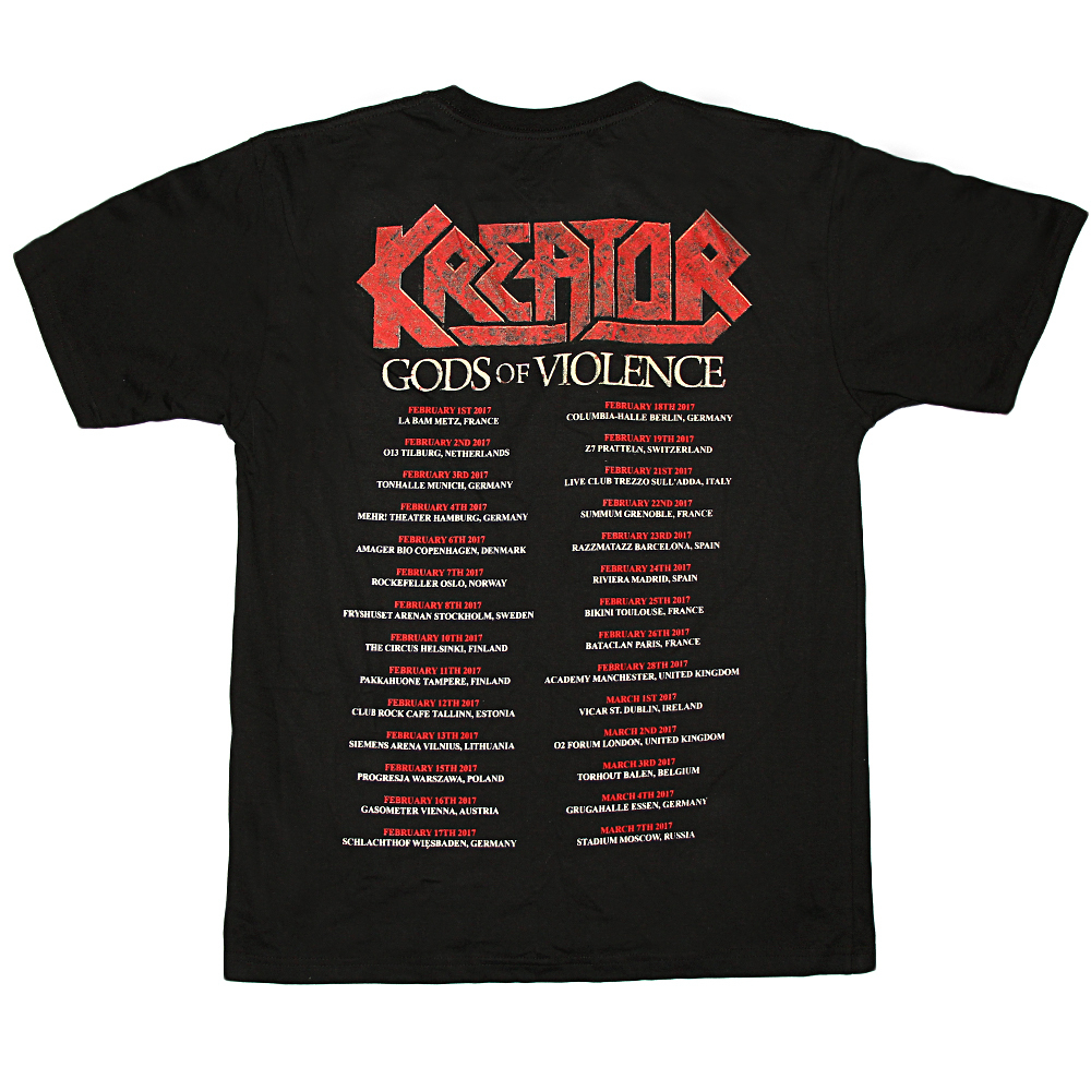 Футболка Kreator "Gods Of Violence" ( tour 2017 )