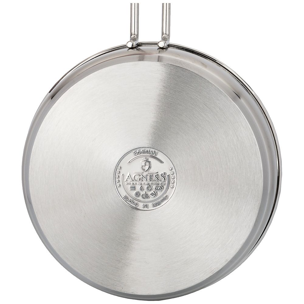 СКОВОРОДА AGNESS PROFESSIONAL 26*6 СМ, 3,2 Л ВЫСОКОКАЧЕСТВЕННАЯ НЕРЖ СТАЛЬ 18/10 ИНДУКЦИОННОЕ ДНО