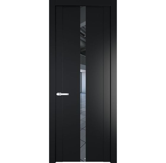 Межкомнатная дверь эмаль Profil Doors 1.8P блэк зеркало