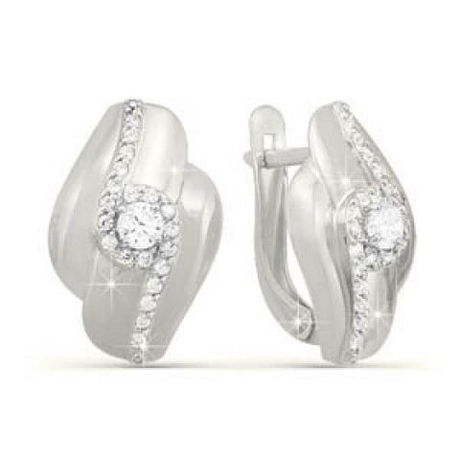 Серьги из серебра с фианитами