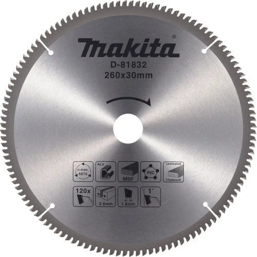 Пильный диск универсальный 260x30x2.6/1.8x120T Makita D-81832