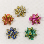 Бант Звезда 2,5см Набор 5 шт на липучке с золотой полосой (Микс)