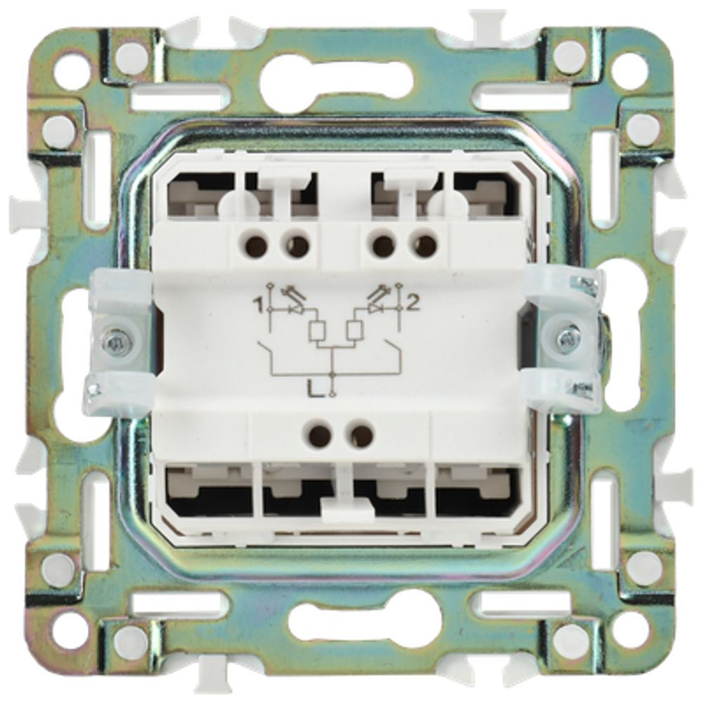 SKANDY Выключатель 2-клавишный проходной с индикацией 10А SK-V10Bl черный IEK