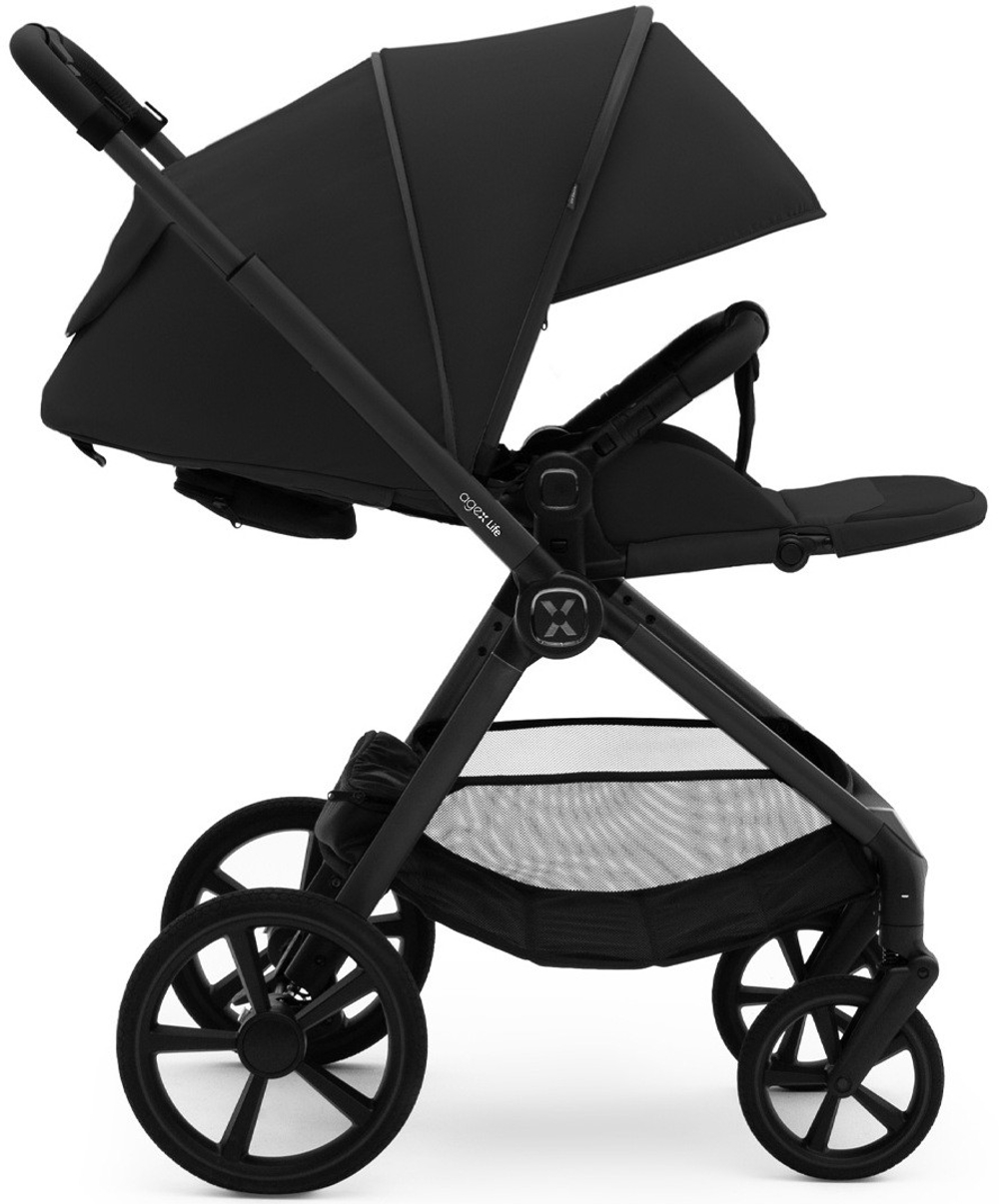 Коляска Agex Life 3 в 1 матовая рама с автокреслом i-Safe S Black ALB583 Black (Черный)